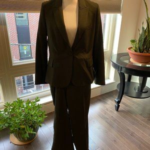The Fold London Tailored Wool Blend Pants Suit UK14/US 10 Olive